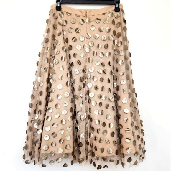 NWOT Eva Franco Anthropologie Gold Shimmer Spot Skirt - Picture 6 of 9